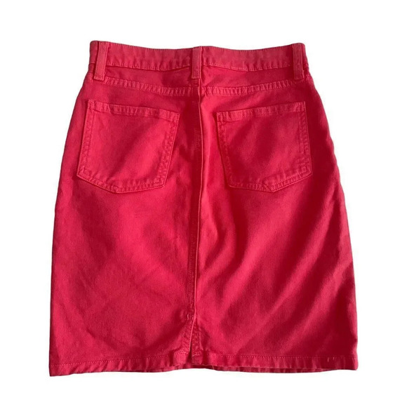 Vintage Y2K AA high‎ waisted coral  pink denim skirt - Picture 2 of 8